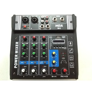 เครื่องขยายเสียง และเครื่องผสมสัญญาณเสียง Power Mixer MBA M4 4 Channel BLUETOOTH USB Effect