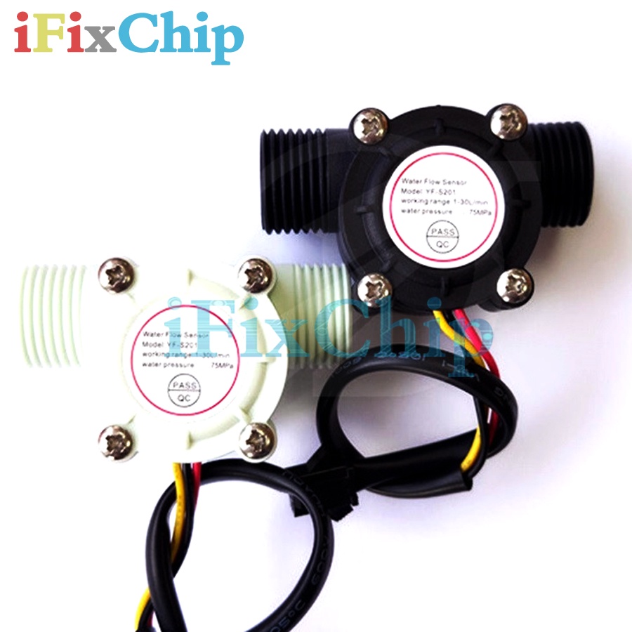 Yf-S201 เซ็นเซอร์การไหลของน้ํา /4 นาที G1/2 อินเทอร์เฟซ Hall Flow meter 新的