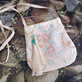 กระเป๋าbag✓◄Xianfu ต้นฉบับใหม่ Hanfu ซิปกระเป๋าเล็กโบราณนางฟ้าเย็บปักถักร้อยพู่กระเป๋า messenger พร้อมกระเป๋าผ้าโบราณ