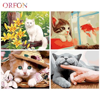 【ORFON】ภาพวาดแมวในสวน ระบายสีตามตัวเลข / แมวในสวน ภาพวาด Berdasarkan Nomor