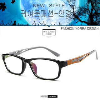 Fashion เกาหลี แฟชั่น แว่นตากรองแสงสีฟ้า รุ่น 2354 C-7 สีดำตัดส้ม ถนอมสายตา (กรองแสงคอม กรองแสงมือถือ)