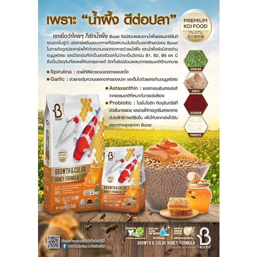Boost Koi طعام أسماك الكوي بالعسل للنمو واللون 1.5 كغ — صورة 2