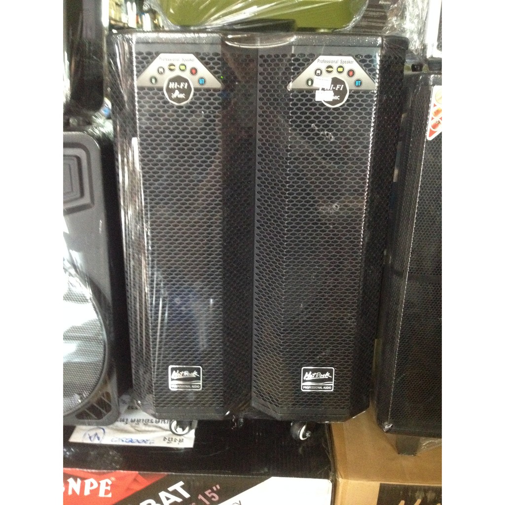 ตู้ลำโพงพกพา ตู้ลำโพงช่วยสอนเคลื่อนที่ มีล้อ มีแบตเตอรี่ HotRock M1-12 Woofer Speaker 12" 80W Watts 