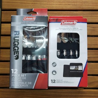 ชุดช้อน Coleman Cutlery ชุด 12 ชิ้น สำหรับ 4 ท่าน พร้อมกระเป๋าพกพา ส้อม มีด ช้อน Coleman Rugged / Flatware Set