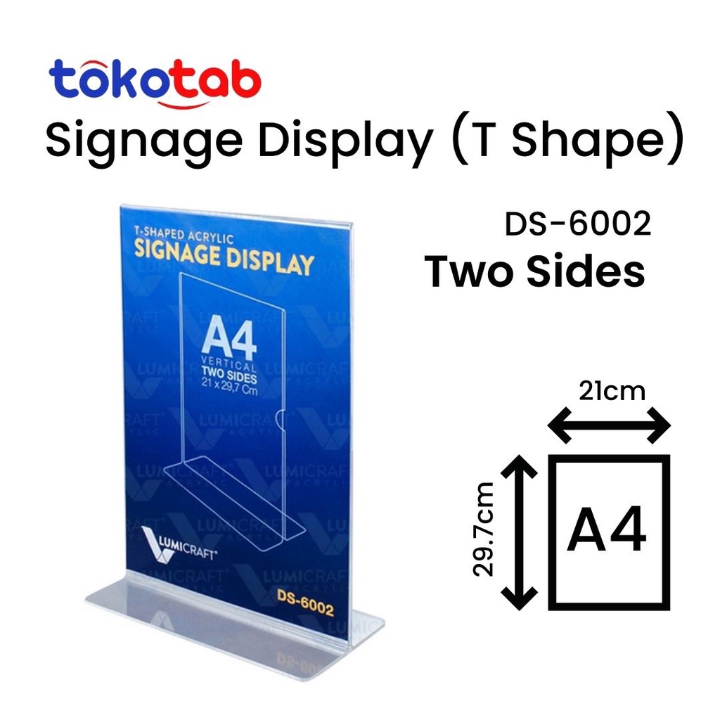 ACRY DISP SIGN HOLD A4 VER 2 ด้านข้าง DS-6002