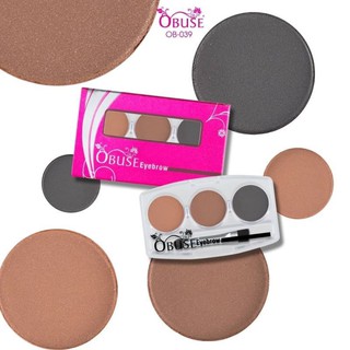 (ใช้โค้ด INCM8L3 ลด 50% สูงสุด 50 บาท)  เขียนคิ้วแบบตลับ คิ้วฝุ่น 3 ช่อง OBUSE EYEBROW #OB-039