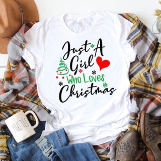 Santa Claus Top T-shirt Funny Friends Christmas Lady T-shirt Funny Elf Pattern Print Top T-shirt Holiday Party T 471