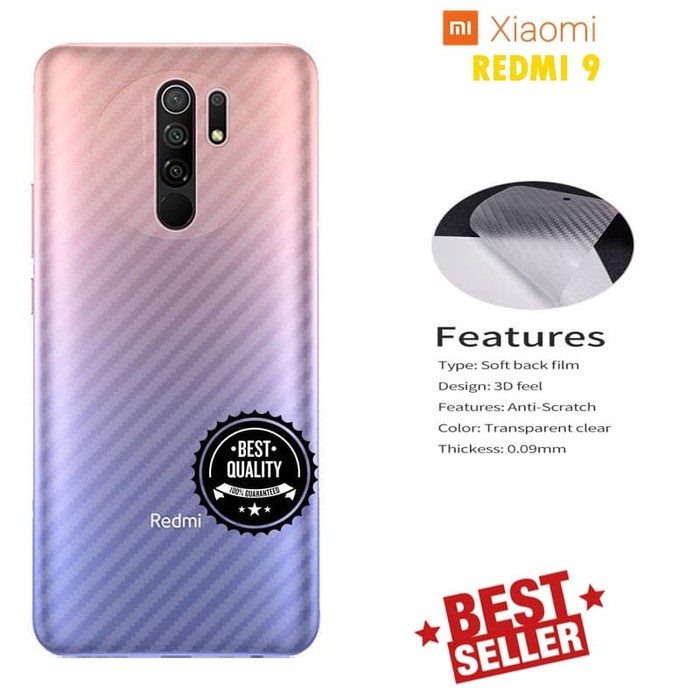 Skin Carbon Redmi 9 Back Skin Handphone Protector