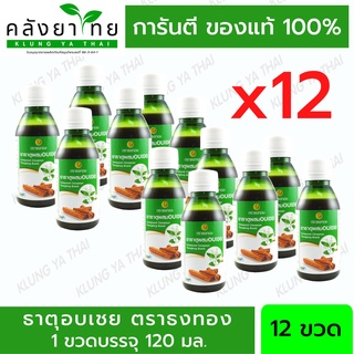 [1 โหล 12 ขวด] ยาธาตุอบเชย ตราธงทอง บรรเทาอาการท้องอืด ท้องเฟ้อ จุกเสียด ขับลม 120 มล./ขวด