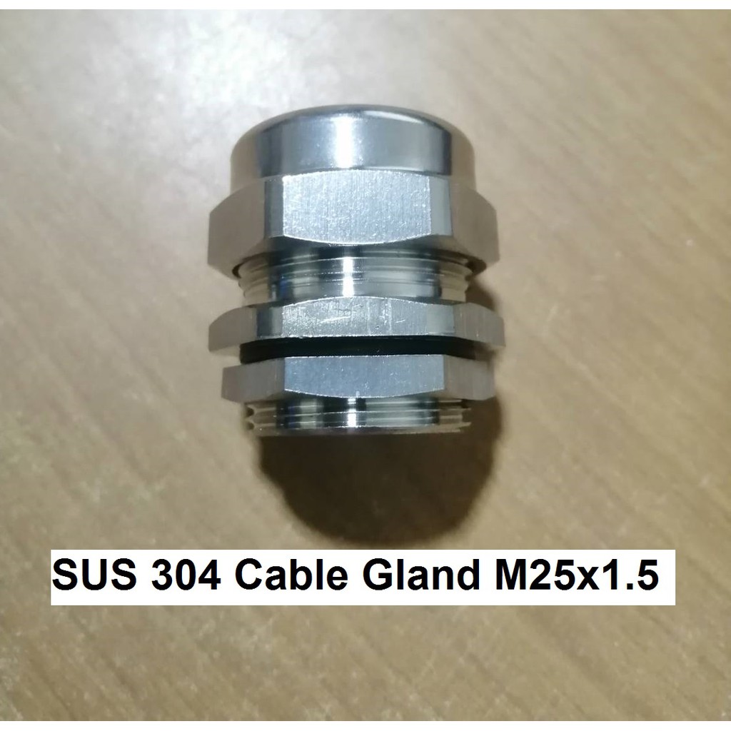 เคเบิ้นแกลนสแตนเลส304 (Stainless steel Cable gland Cable Gland) เกลียว M25x1.5 ระดับกันฝุ่นกันน้ำ IP