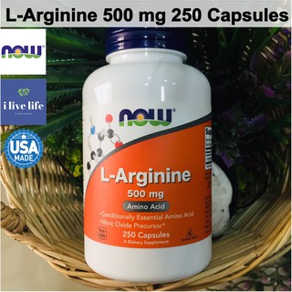 แอลอาร์จินิน L-Arginine 500 mg, 250 Capsules - Now Foods #แอลอาร์จินีน