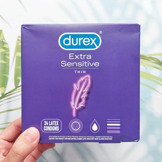 ดูเร็กซ์ ถุงยางอนามัย Durex® Extra Sensitive Thin Natural Latex Condoms 4, 10 or 24 Pieces รุ่นบางเฉียบ ใส่เหมือนไม่ใส่!