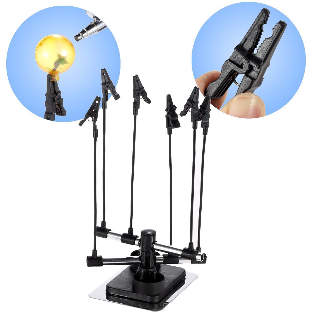 Professional Airbrush Hobby Model Part Holder Six Alligator Clip Stand ...