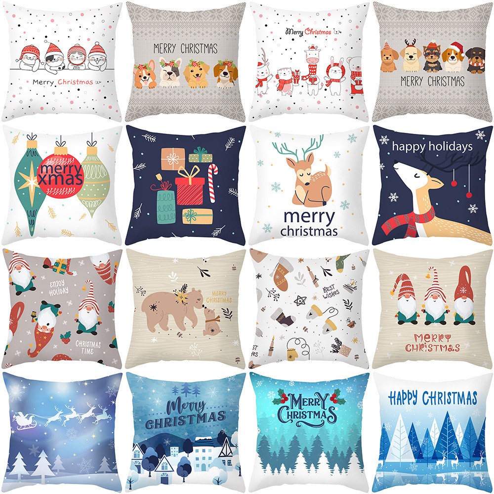 [สินค้าสุขสันต์วันคริสต์มาส] ปลอกหมอนอิงโซฟา ลายซานตาคลอส คริสต์มาส สําหรับตกแต่งบ้าน โซฟา