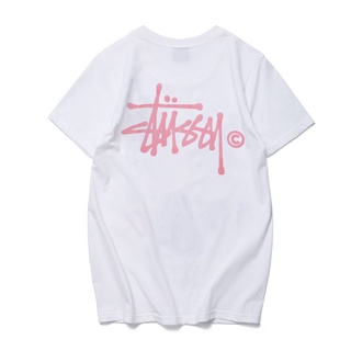 Stussy เสื้อยืดคอกลมแขนสั้นทรงหลวมสไตล์คลาสสิกฤดูร้อนสําหรับผู้ชายผู้หญิงS-5XL