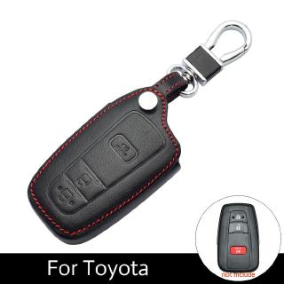 หนังแท้รถ Key Case 2 1 ปุ่มปุ่มสมาร์ทระยะไกล Fobs ฝาครอบพวงกุญแจสำหรับ Toyota CHR C - HR /Prius 2016 2017 2018