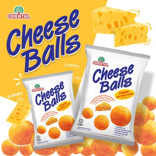 Oriental Cheese Ball ขนมข้าวโพดอบกรอบรสชีสทรงกลม 60 กรัม แบรนด์ ORIENTAL