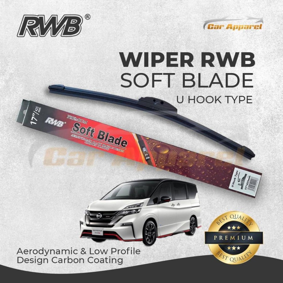 ที่ปัดน้ําฝน RWB Soft Nissan Serena C27 2018-2021 / กระจกบังลม Serena C27