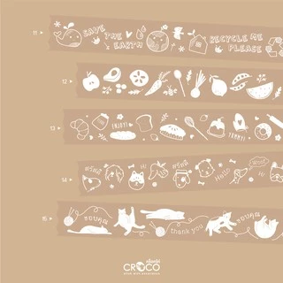 CROCO เทป OPP ใส พิมพ์ลาย 48มม.x45หลา 1ม้วน (TP4845)