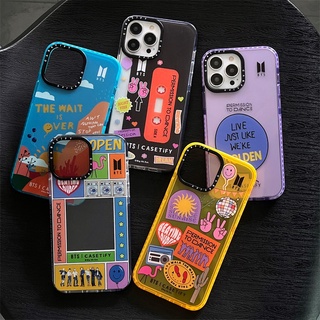 【BTS Joint Nname】CASETiFY Ins Style เคส iPhone 13 pro iPhone 7 8 Plus X XR XS Max 12 11 pro Max SE 2020 Ins คู่ นิ่ม TPU ซิลิโคน กันกระแทก เคสใส