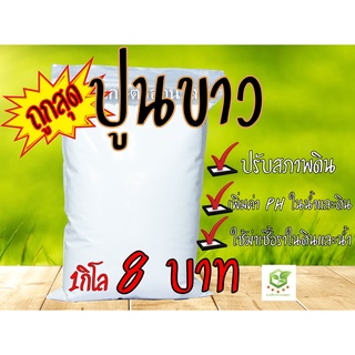 ถูกสุด ปูนขาว ใช้สำหรับปรับค่าน้ำและดิน 1 กิโลราคา