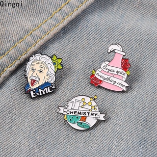 เข็มกลัดโลหะเครื่องประดับสําหรับผู้ชายผู้หญิงเข็มกลัดฟิสิกส์ Physicist Lapel Pins