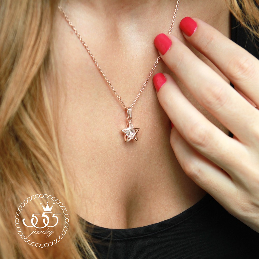 555jewelry สร้อยคอพร้อมจี้ฉลุรูปดาวประดับเพชรสวิส CZ สร้อยแฟชั่นผู้หญิงสไตล์มินิมอล รุ่น MNC-P803 – จี้สร้อยคอ (P69) ราคา ถูกที่สุด ดีลบีเคเค แกลเลอรีภาพที่ 6