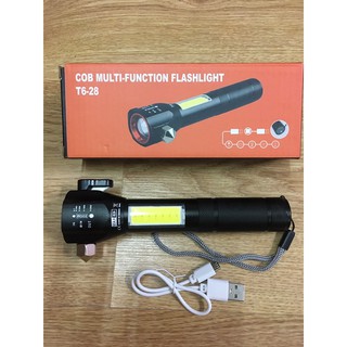 ไฟฉายทุบกระจก COB Multi-Function Flashlight รุ่นT6 - 28 #ขายดี 👍