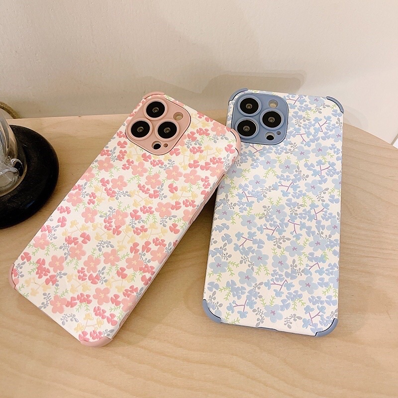 เคสไอโฟน caseiPhone ลายดอกไม้หวานๆ ชมพู ฟ้า สำหรับiPhone7 8 se 7Plus 8plus 11 12 12promax 13 13proma