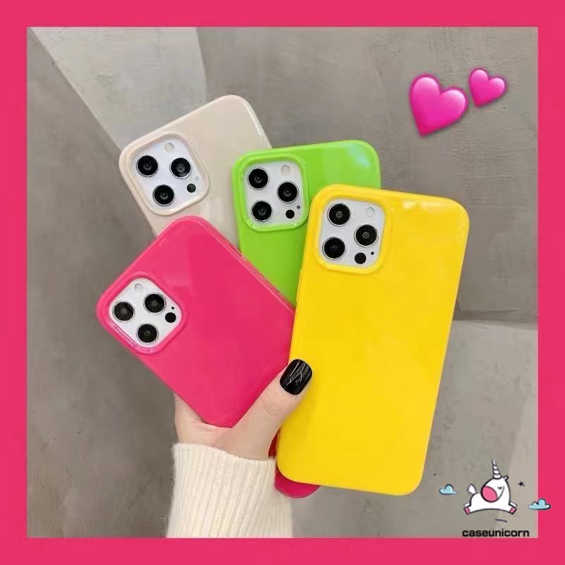 เคสโทรศัพท์มือถือ Tpu แบบบางพิเศษสีหวานลูกกวาดเรืองแสงสําหรับ Iphone 11 Macaron 8 7 Plus 12 11 Pro Max Xr Xs Max Se 2020