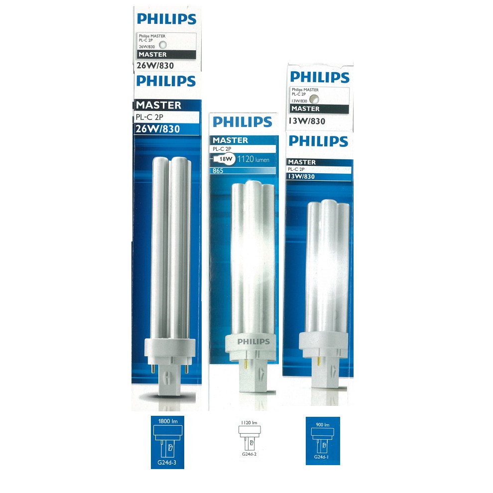หลอดตะเกียบฟิลิปส์ Philips Master PL-C 13W/18W/26W 2700K/3000K/6500K 2Pin/4Pin