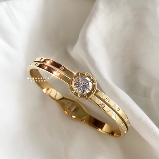 「 โค้ด ZJRP2 ลดทันที 45.- | ช้อปขั้นต่ำ 300.- 」 Magarita Single Diamond Stainless Bangle