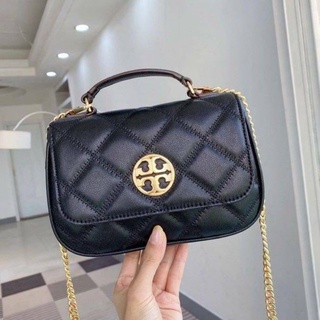 Tory Burch Willa Mini Top Handle Bag Leather
Snap closure 
Top Handle