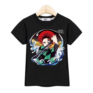 เสื้อยืด พิมพ์ลายอนิเมะ Demon Slayer Kamado Tanjirou สําหรับเด็กผู้ชาย