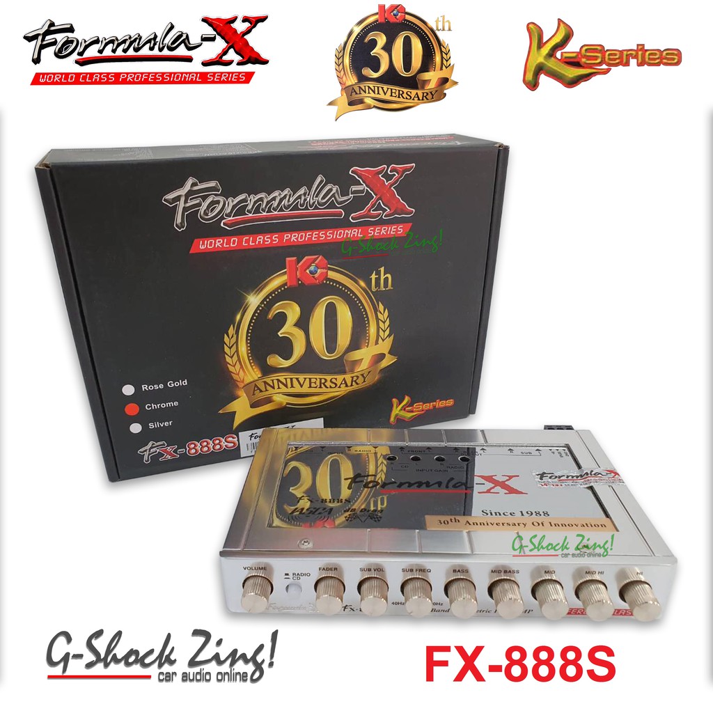 Formula-X เครื่องเสียงรถยนต์/ปรีแอมป์ 5แบน-Formula-x-รุ่น-fx-888s สีChome (รุ่นครบรอบ 30ปี) K-Series