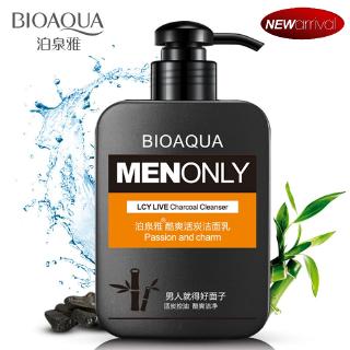 Bioaqua Men Only For Mens LCY Live Charcoal Cleanser Foam Wash Facial Cleanser Face Washing Oil Control Anti Dirt Skin Care ผู้ชายเท่านั้นสำหรับผู้ชาย LCY สดถ่านน้ำยาทำความสะอาดโฟมล้างหน้าน้ำยาทำความสะอาดใบหน้าซักผ้าควบคุมน้ำมันต่อต้านสกปรกดูแลผิว