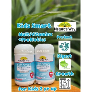 Exp10/23Natures Way Kids Smart Multivitamin +Probioticsช่วยเสริมภูมิคุ้มกันและระบบย่อยอาหาร