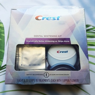 ชุดฟอกสีฟัน 3D White™ Whitestrips with Light Dental Whitening Kit 1 Light &amp; 20 Strips-Crest เทคโนโลยีฟอกสีฟันที่ดีที่สุด