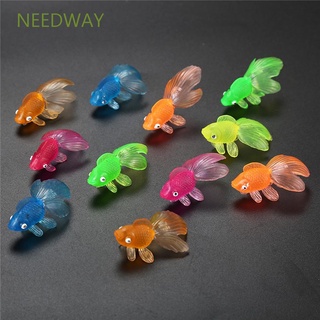 Needway ของเล่นปลาทองจําลอง ยางนิ่ม ขนาดเล็ก ของขวัญ สําหรับตกแต่งห้องน้ํา ตู้ปลา ชายหาดเด็ก 20 ชิ้น ต่อชุด