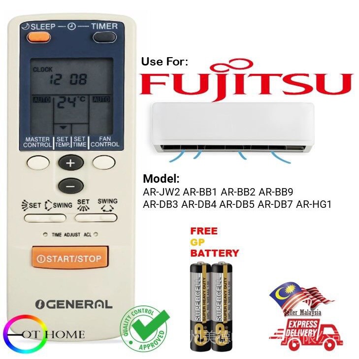 Fujitsu รีโมทคอนโทรลเครื่องปรับอากาศ AR-JW2 AR-BB1 AR-BB2 AR-BB9 AR-DB3 AR-DB4 AR-DB5 AR-DB7 AR-HG1(