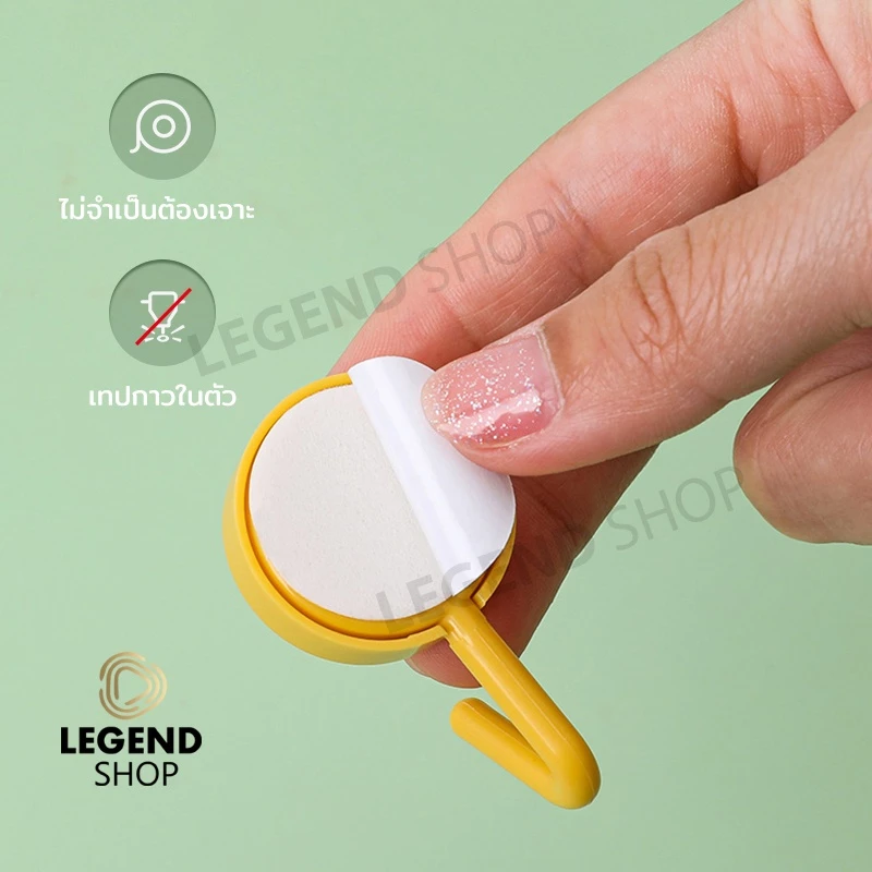 ตะขอติดผนัง หลากสี แขวนของ ตกแต่งบ้าน ไม่ต้องเจาะรู thumbnail 4