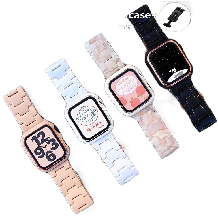 new product promotion ﹍Apple Watch strap + case resin Iwatch strap Apple Watch series Se 7 6 5 4 3 2