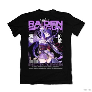 Yt1 Genshin Impact - Raiden Shogun เสื้อยืดแขนสั้นลําลอง ทรงหลวม พิมพ์ลายกราฟฟิคอนิเมะ Unsiex TY1