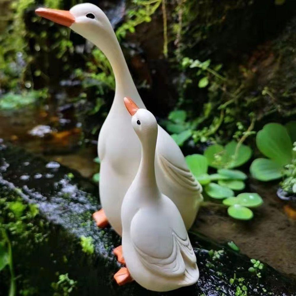 Micro Landscape ตกแต่งเรซิ่นหัตถกรรมตกแต่งสวนจําลองแม่เด็กเป็ด Courtyard ตกแต่ง  ABEBONGO
