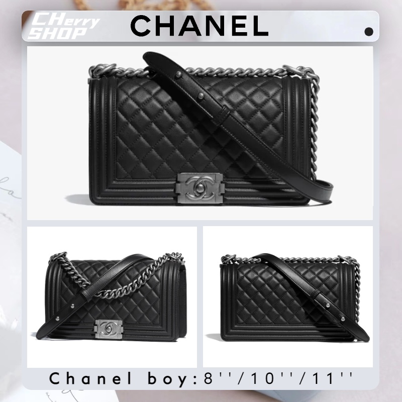 ชาแนล แท้????Chanel Boy bag 8'' 10'' 11''/ผู้หญิง/กระเป๋าสะพายข้าง/กระเป๋าสะพาย small&medium