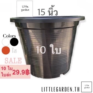 Little กระถางต้นไม้ 15 นิ้ว 10 ใบ สีดำ สีขาว สีอิฐ
