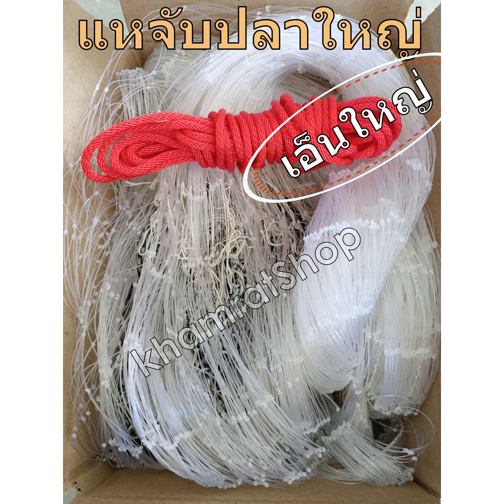 แหเอ็นเบอร์ใหญ่ แหจับปลาใหญ่ เอ็นแข็งแรง ติดลูกขึ้นเพลาพร้อมใช้งาน