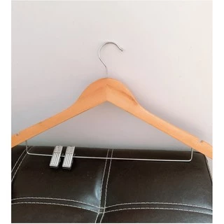 Gina ไม้แขวนเสื้อไม้ทึบพร้อมคลิปเหล็ก 45cm（12 ชิ้น / 6 ชิ้น）Y-08