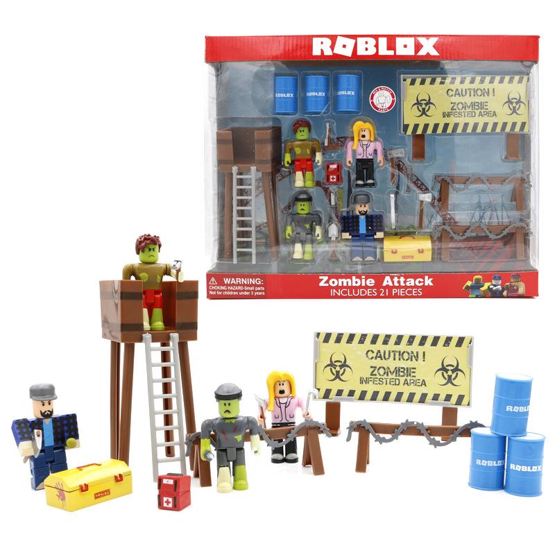 ของเลนฟกเกอร Roblox Game Figma Zombie Raids Block - roblox heroes of robloxia feature playset 21 pieces new in
