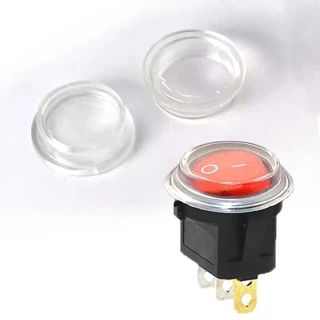 สวิตช์กลม เปิด/ปิด พร้อมไฟ LED DC 12V 20A ขนาด 20 มม. KCD1-5-101EN ON/OFF Round Rocker Toggle Switch Push Button Sw R20